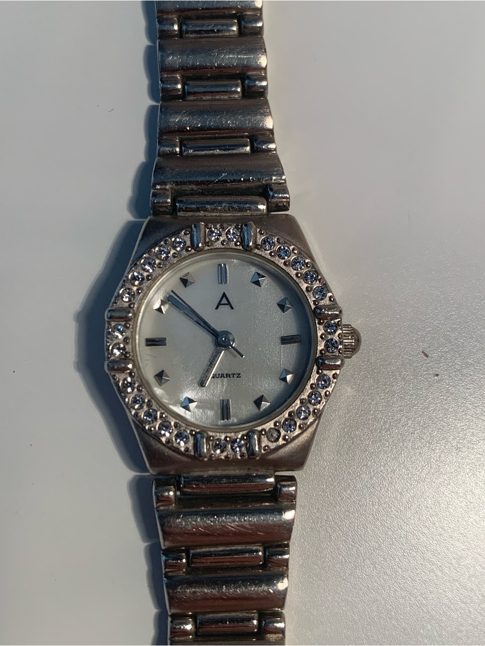 Silver Crystal Accent Quartz Watch